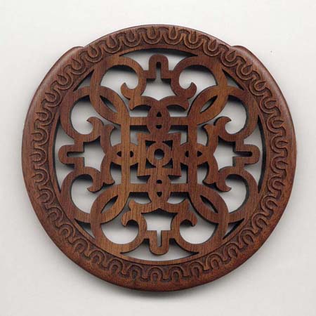 13 walnut with gothic rosette