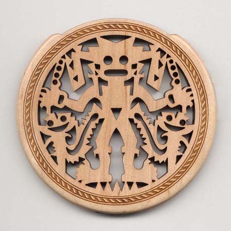Lute Hole - guitar soundhole cover - #08 design in maple wood